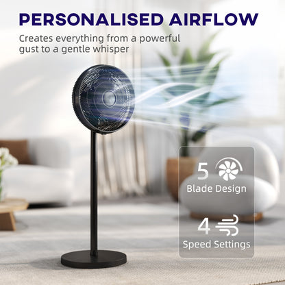 40 cm Standing Pedestal Fan, Quiet Electric Cooling Floor Fan, Black