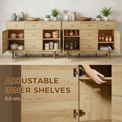 Sideboard Soft Close Doors Wood Legs Walnut