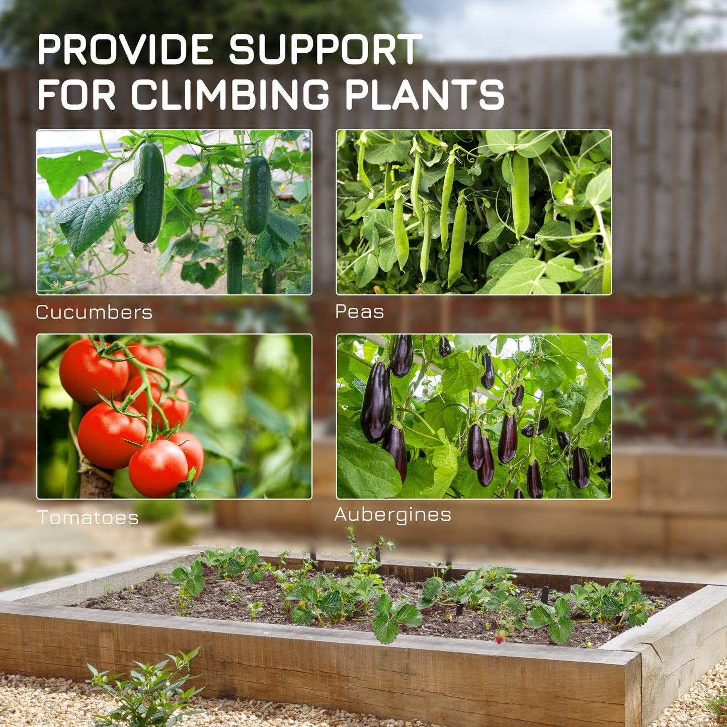 A-Frame Trellis Plant Support for Vegetables, Flowers, Fruit
