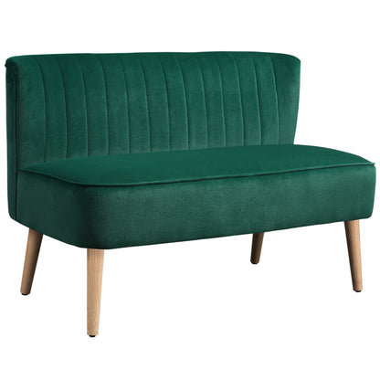 46" Loveseat Sofa 2 Seater Sofa with Padded Seat, Dark Green