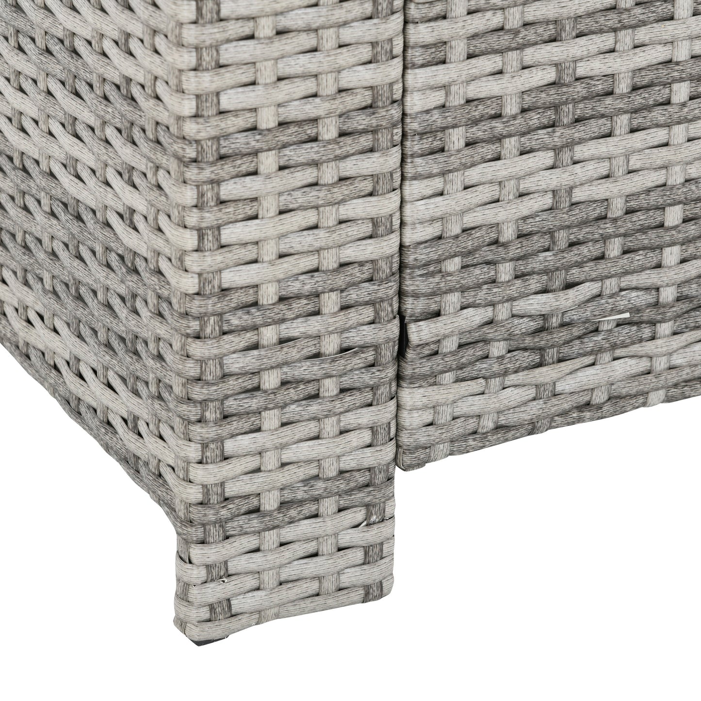 6Pcs Rattan Set Coffee Table Footstool Outdoor w/ Cushion Light Grey