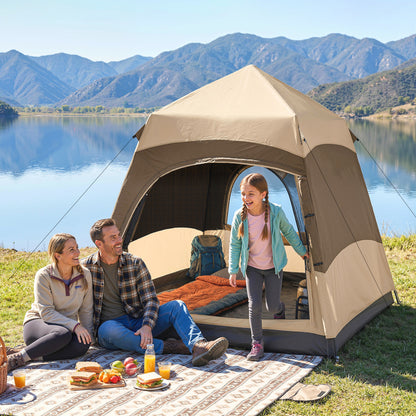 Double Layer Pop Up Tent with Rainfly, Portable Camping Shelter