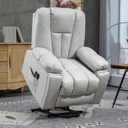 Riser and Recliner Chair for Elderly, Quick Assembly, Light Grey