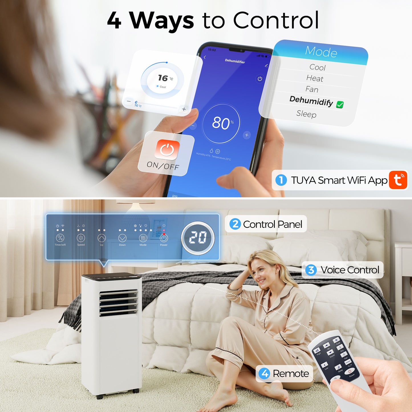 Portable Air Conditioner 5000 BTU, 4-in-1 Air Conditioning Unit