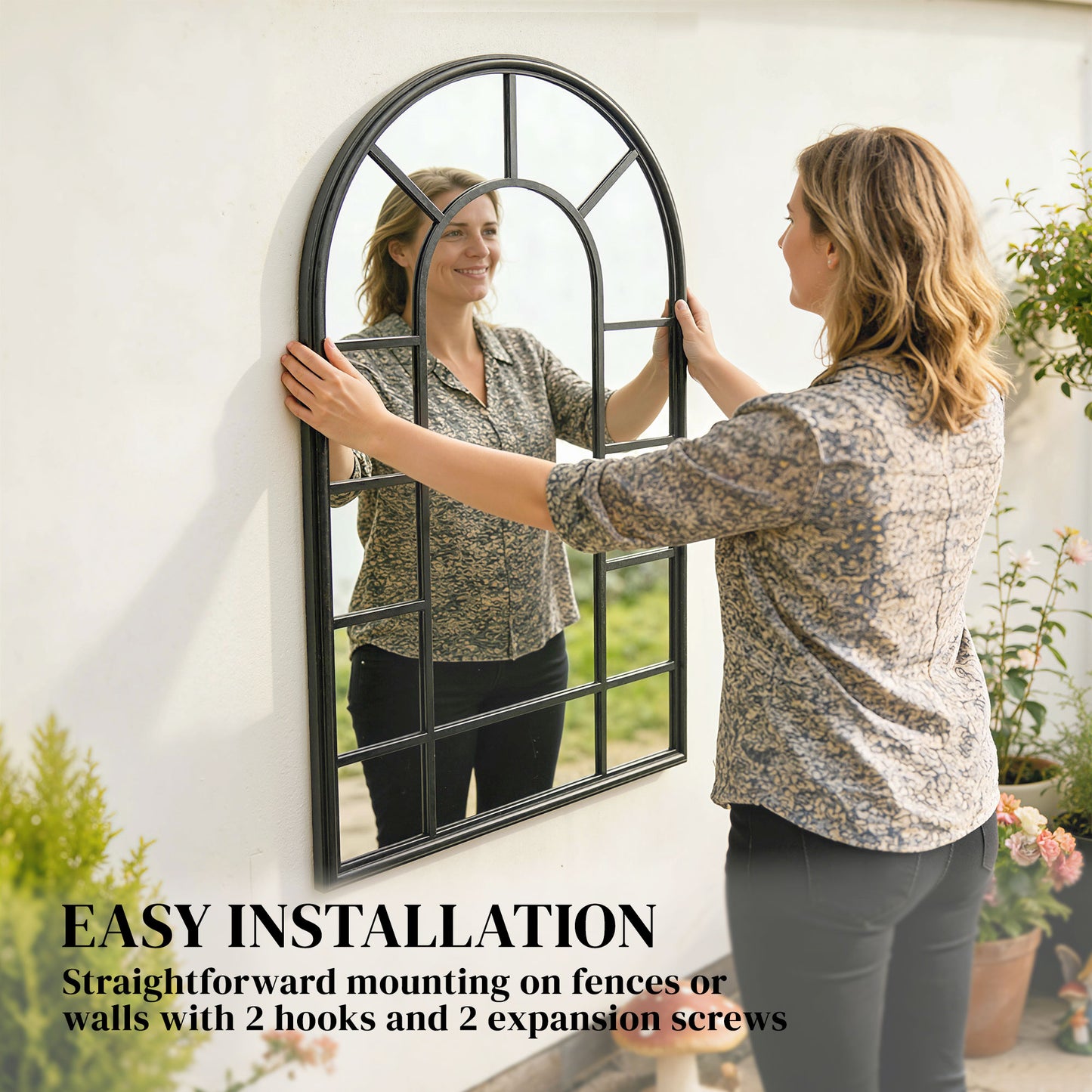 Arched Mirror, Decorative Wall Mirrors, Black