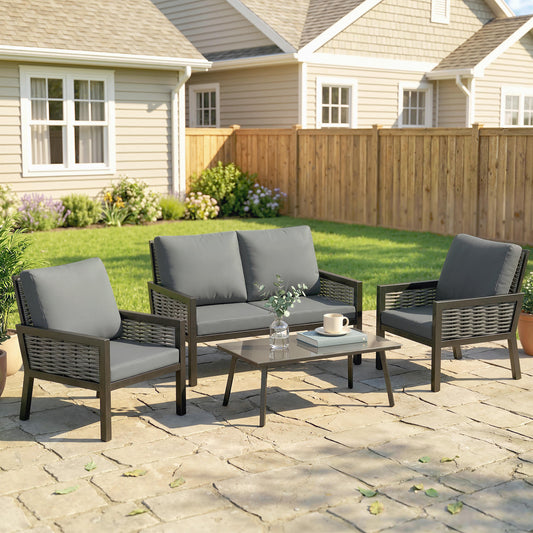 Rattan Garden Furniture Set, Outdoor Furniture Conversation Set