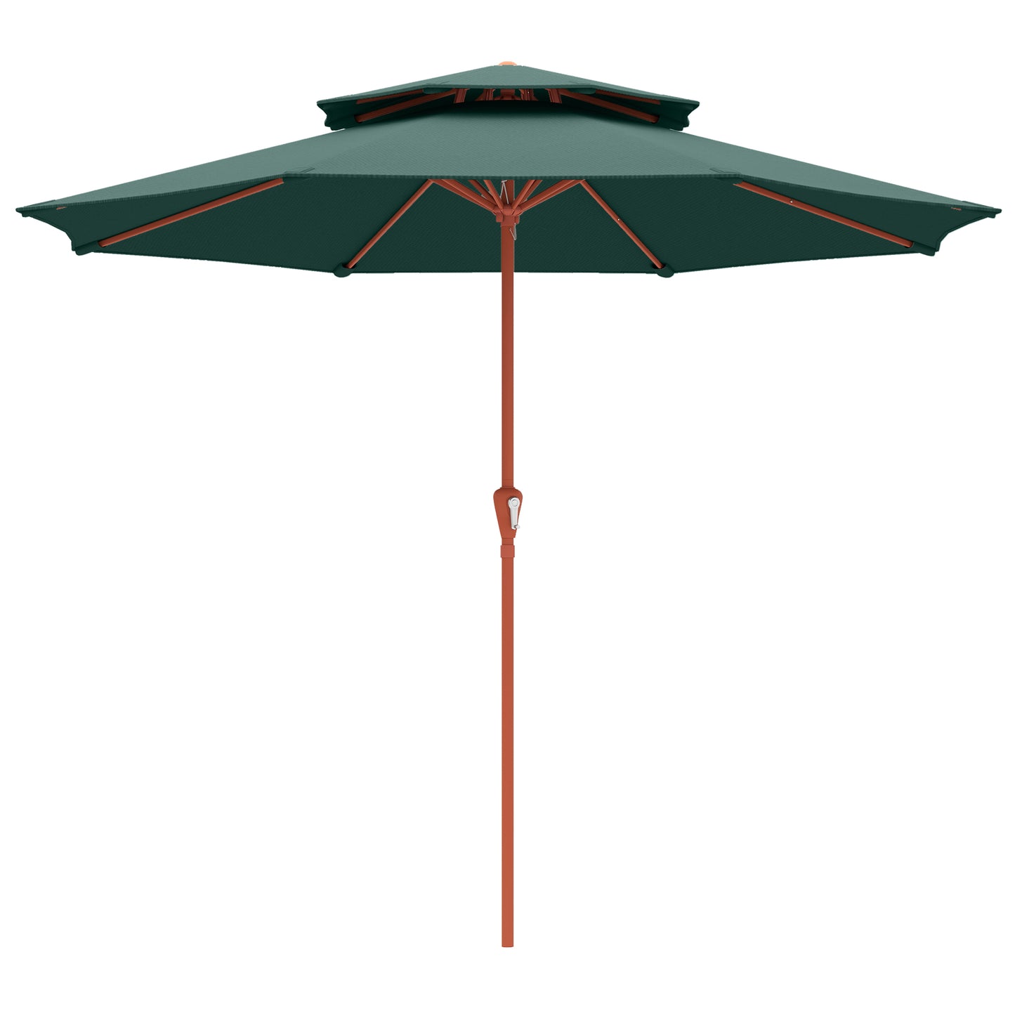 2.7 m Garden Parasol with Double Top, Green