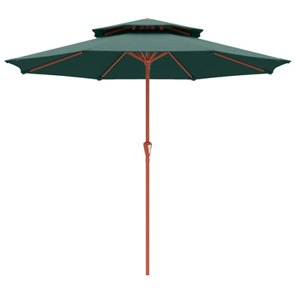 2.7 m Garden Parasol with Double Top, Green