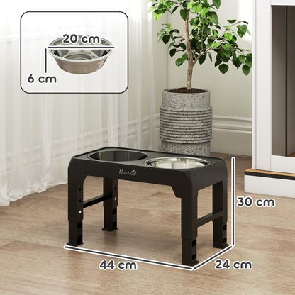 Raised Dog Bowl, Foldable Elevated Dog bowls, 4 Heights Adjustable