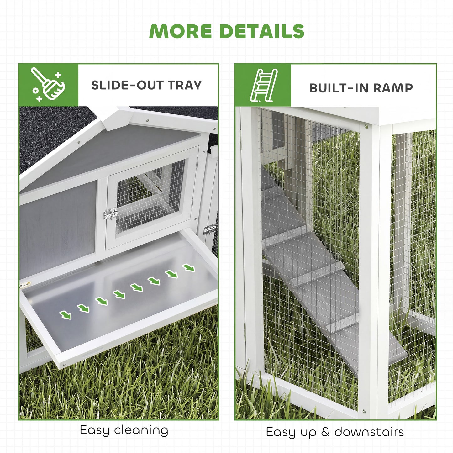 Wooden Chicken Coop Hen House with Nesting Box Run