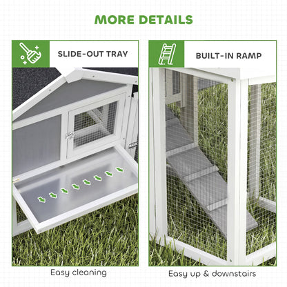 Wooden Chicken Coop Hen House with Nesting Box Run