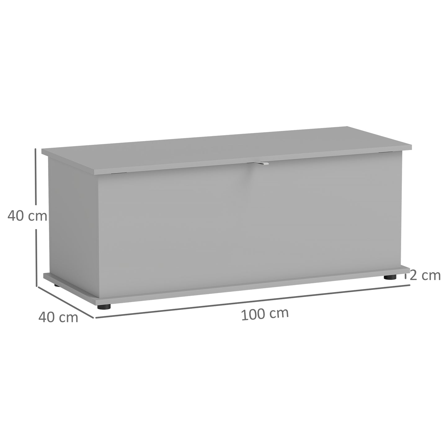 Storage Chest With Lid, 113L Storage Box, Grey