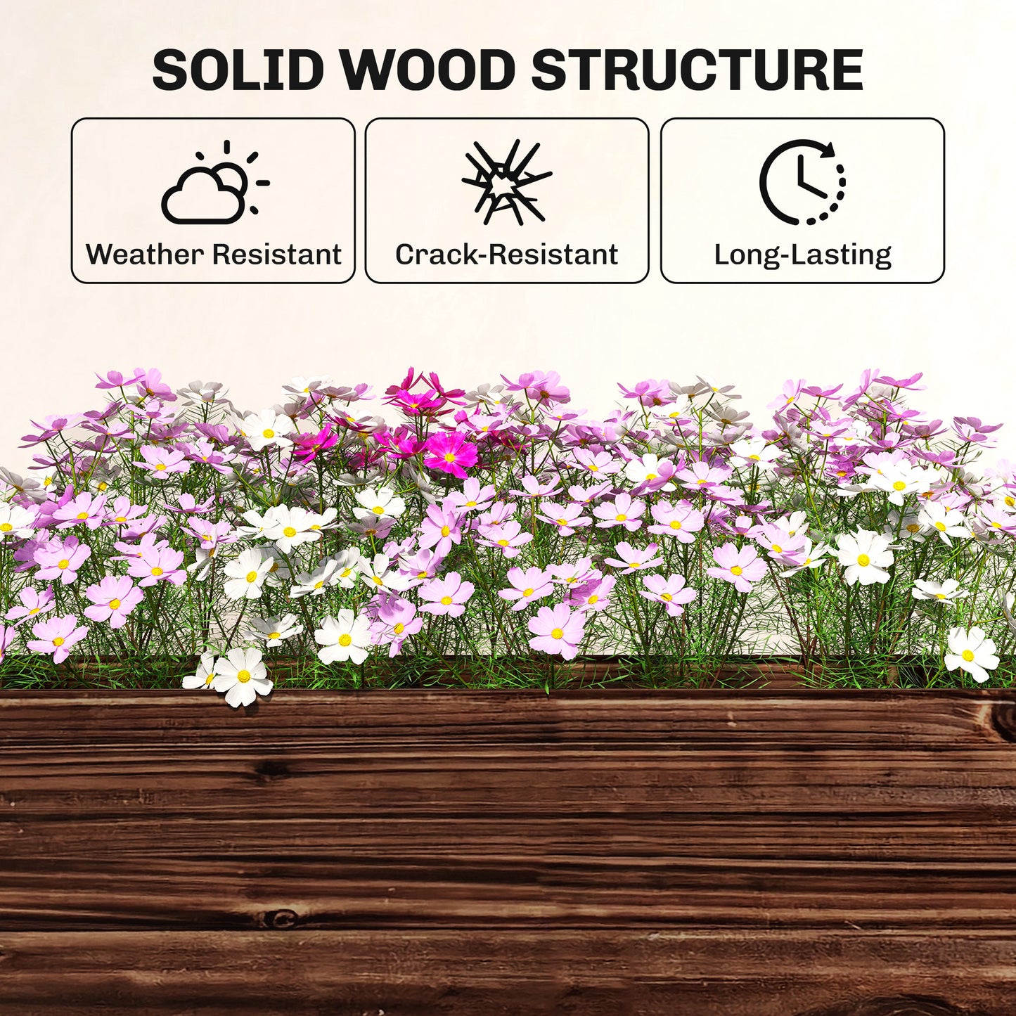 2-Tier Wooden Raised Planter, Raised Garden Bed on Legs
