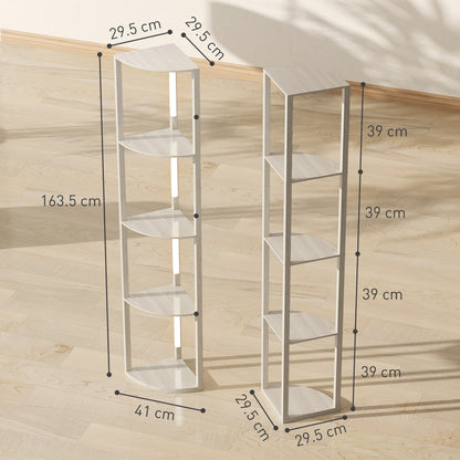 Corner Floor Lamp with Dimmable Warm White LED Light, Oak