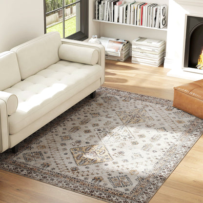 Flannel Non-Slip Washable Rug for Living Room, 230 x 160 cm, Beige