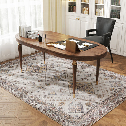 Flannel Non-Slip Washable Rug for Living Room, 230 x 160 cm, Beige