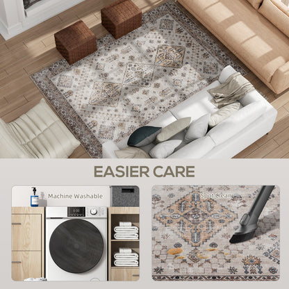 Flannel Non-Slip Washable Rug for Living Room, 230 x 160 cm, Beige
