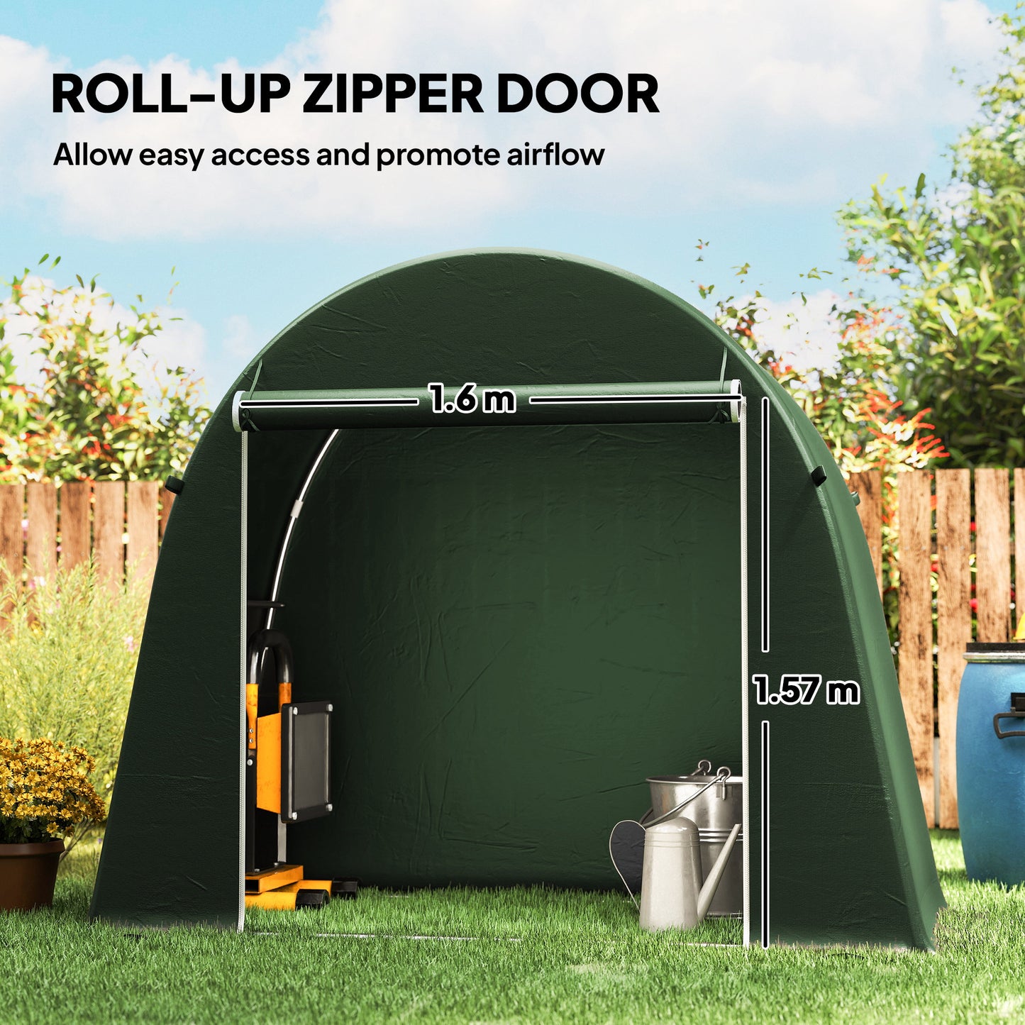 8 x 4 ft Garden Storage Shed Tent Bike Tent, Green