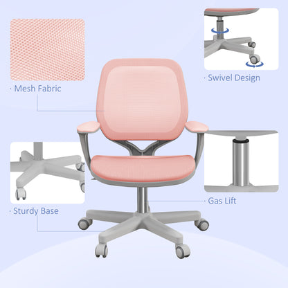 Office Chair, 360 Degree Swivel Desk Chair with Security Wheels, Pink