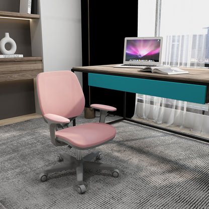 Office Chair, 360 Degree Swivel Desk Chair with Security Wheels, Pink
