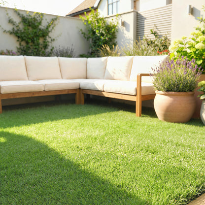 2pcs Artificial Grass Turf with Self-draining 1m x 4m Green