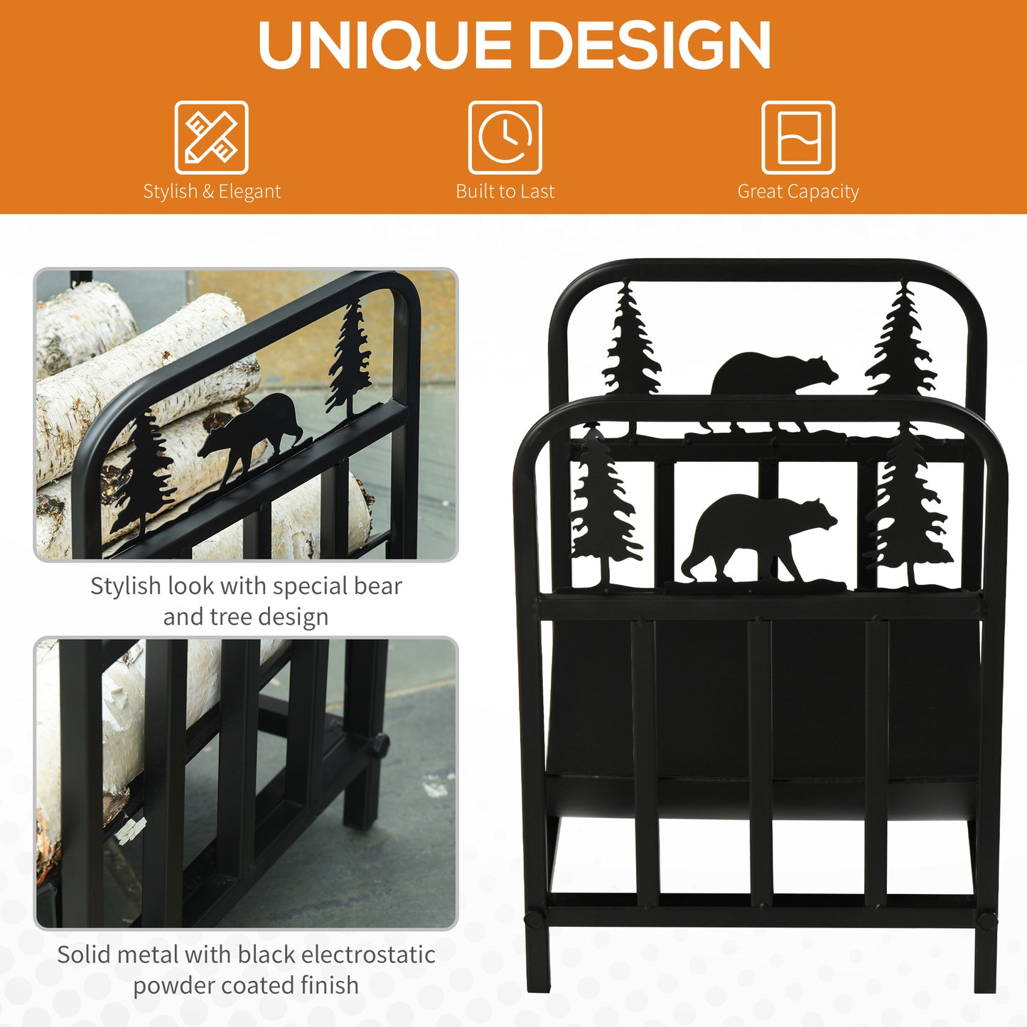 Fire Wood Rack Arced Fireplace Wood Storage