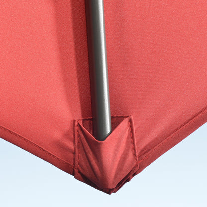 3 x 3(m) Cantilever Parasol Garden Umbrella with Cross Base Wine Red