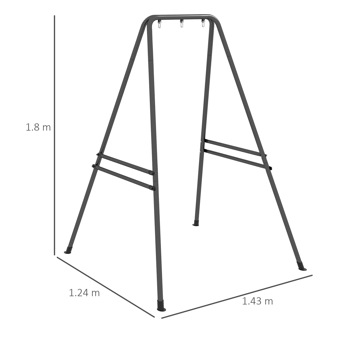 Hammock Chair Stand Metal Frame Hammock Stand Only, Black