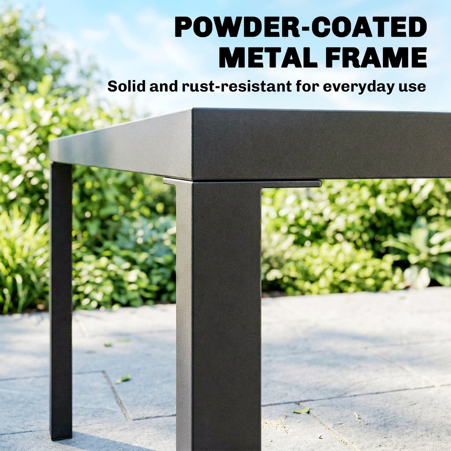5 Pieces Garden Dining Set, Outdoor Furniture with HDPE Table