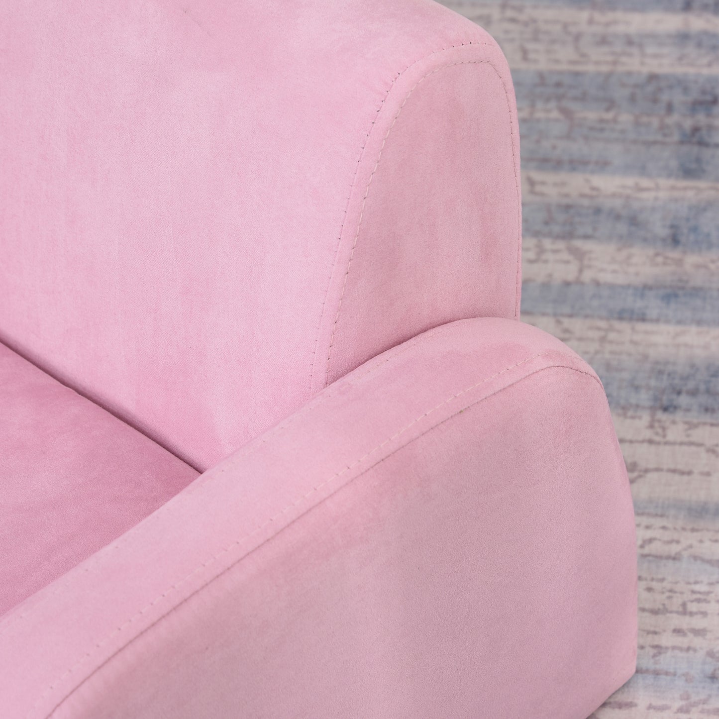 2 In 1 Kids Armchair Sofa Bed Fold Out Padded Wood Frame Bedroom, Pink
