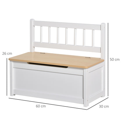 2 In 1 Wooden Toy Box, Seat Bench Storage Chest w/ Pneumatic Rod