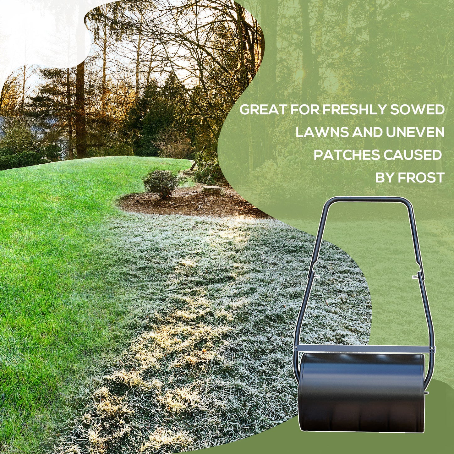 Garden Lawn Roller 38L Steel Push Grass Mower Water Sand Filled
