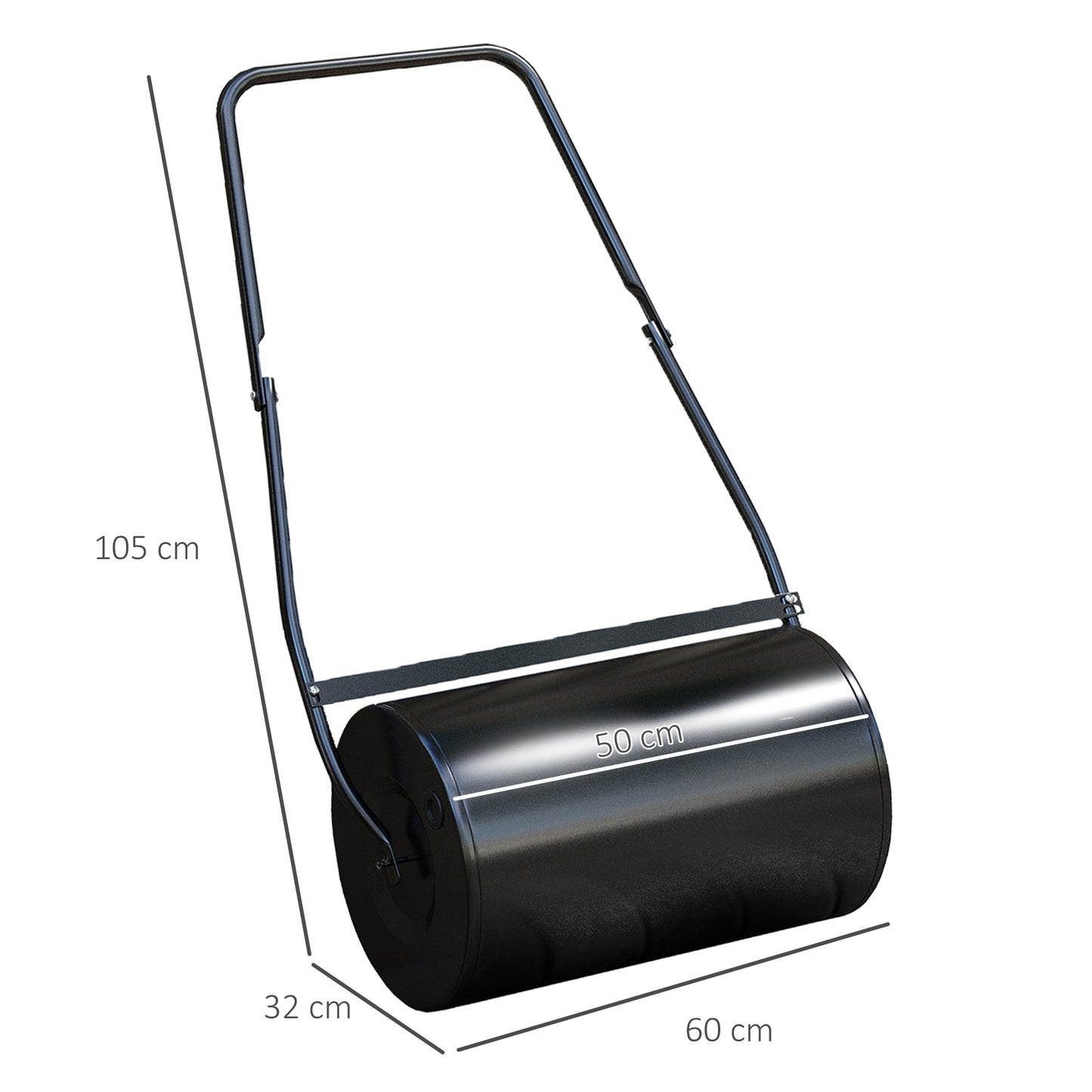 Garden Lawn Roller 38L Steel Push Grass Mower Water Sand Filled