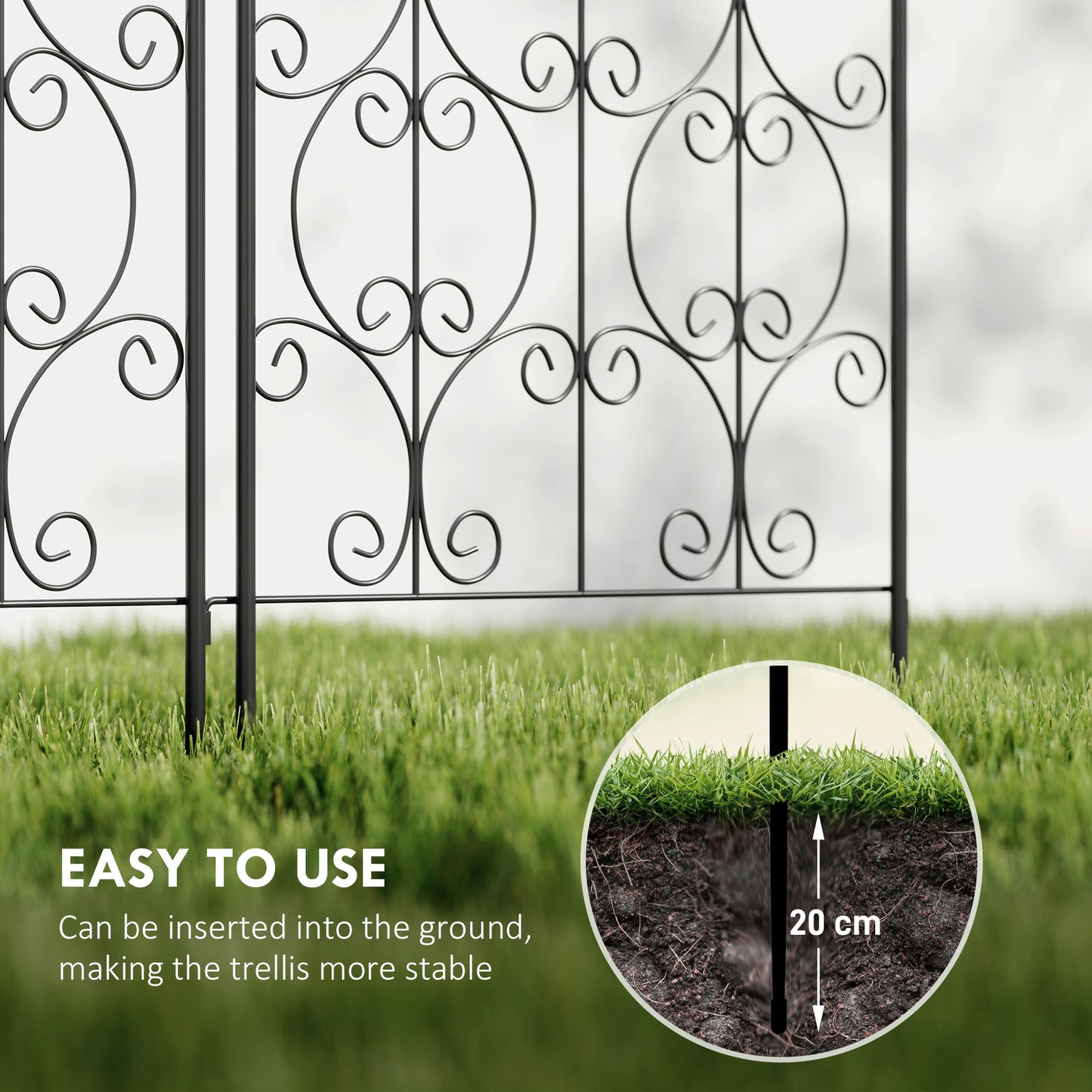 Set of 2 Metal Garden Trellis, Outdoor Trellis Panels, 150 x 50 cm