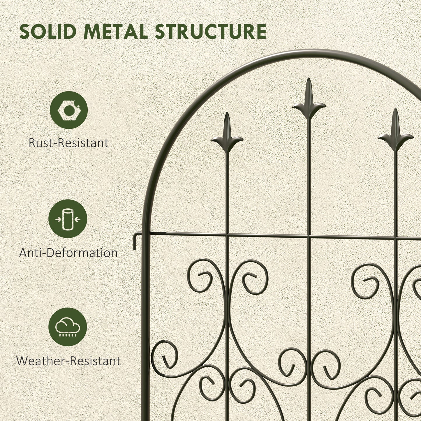 Set of 2 Metal Garden Trellis, Outdoor Trellis Panels, 150 x 50 cm