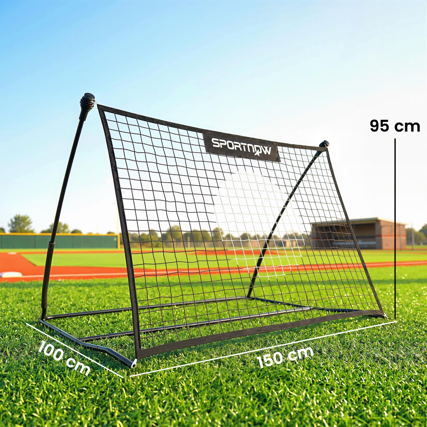 Football Rebounder Net, Portable Kickback Football Rebounder Net with Heavy-Duty Steel Frame, Carry Bag and Ground Stakes, Easy Setup for Baseball and Multi-Sport Skills Training