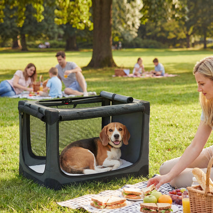 Collapsible Dog Crate Portable Pet Travel Carrier 76 x 54 x 54 cm