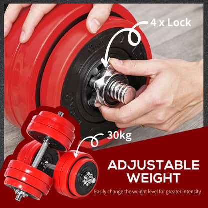 30KGS Dumbbell & Barbell  Adjustable Ergonomic Set Exercise in Home Gym