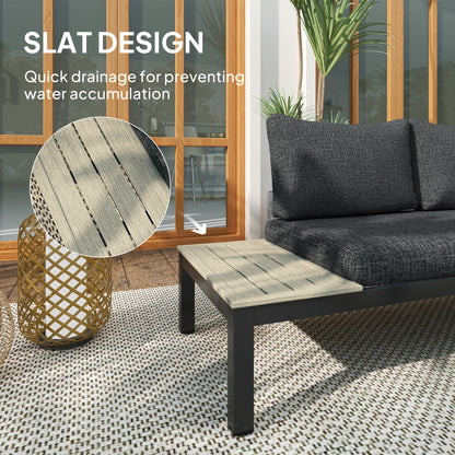 3pcs Garden Sectional Sofa Side Table Furniture Set w/ Cushion