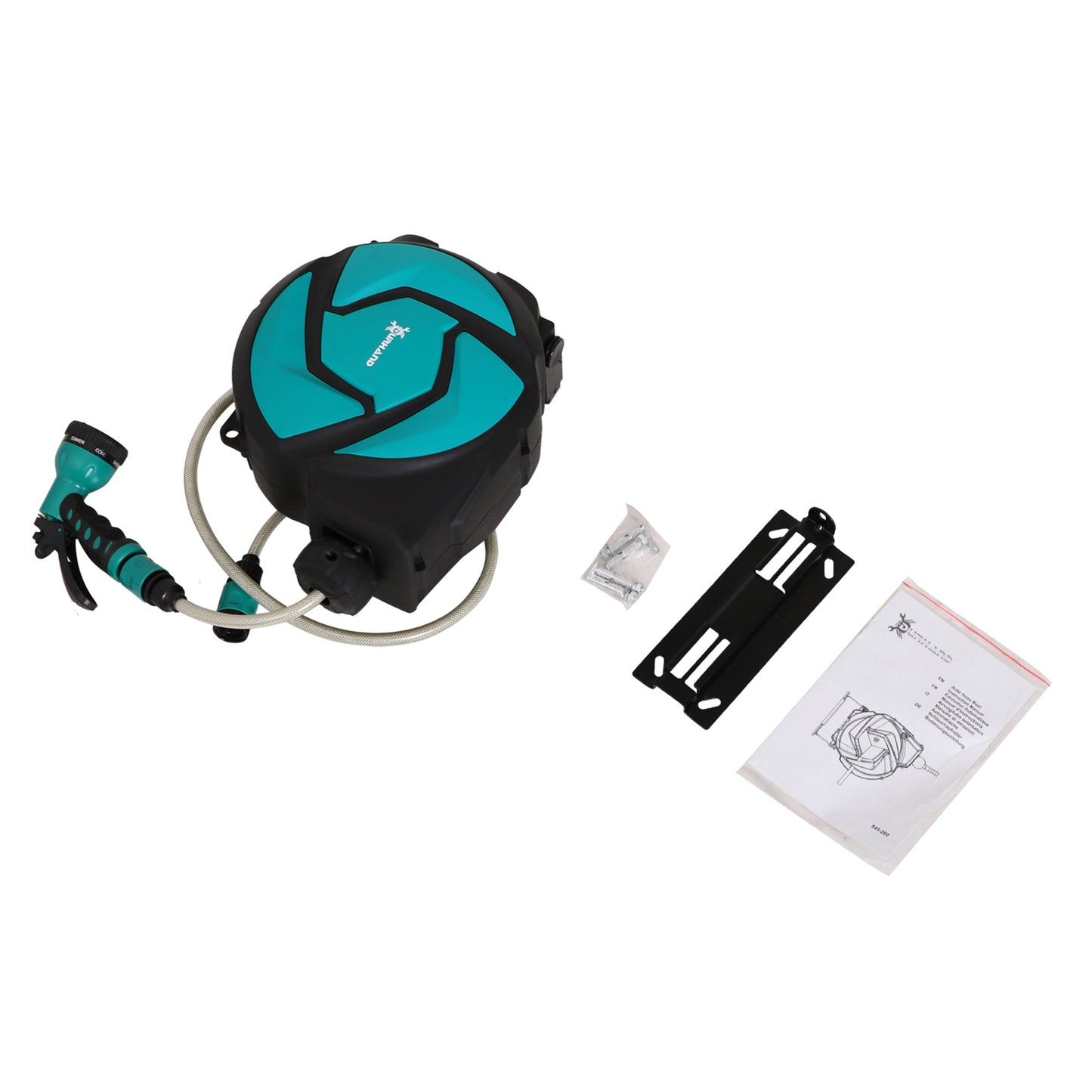 10M Water Hose Reel Compact Garden Patio Car Locking Auto Retract Spray