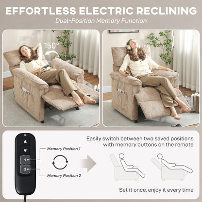 Massage Recliner with Quiet Motor, Power Reclining Chair, Brown