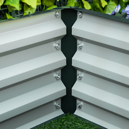 Set of 2 Raised Garden Bed Elevated Planter Box for Flowers Green