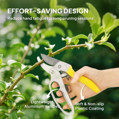 8" Garden Secateurs, Pruning Shears Heavy Duty with Safety Lock