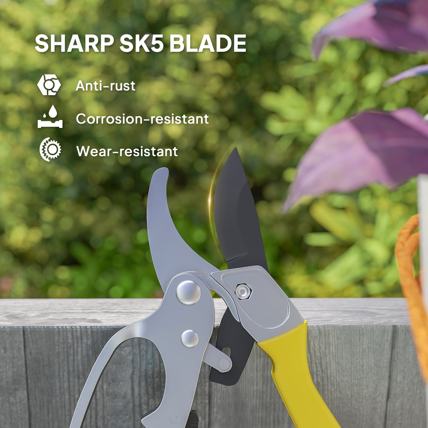 8" Garden Secateurs, Pruning Shears Heavy Duty with Safety Lock