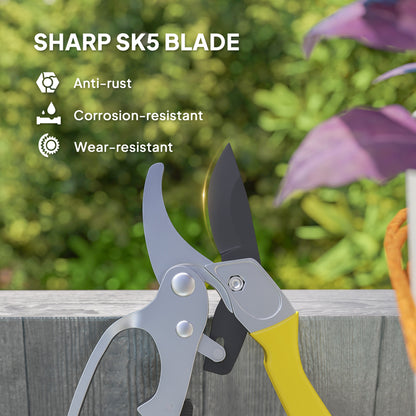8" Garden Secateurs, Pruning Shears Heavy Duty with Safety Lock