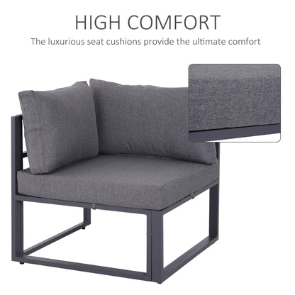 6Pcs Outdoor Sectional Sofa Set Conversation Aluminum Frame w/ Cushion