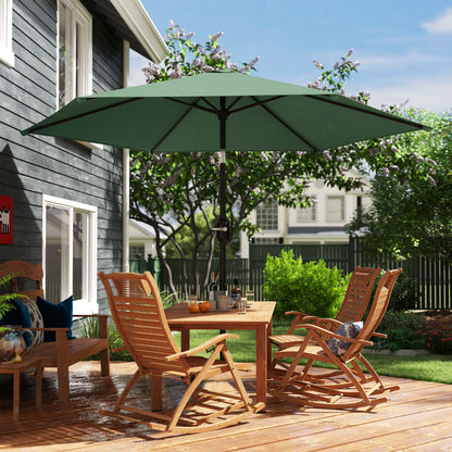 2.6M Garden Parasol Umbrella with Aluminium Pole, Tilt, Crank