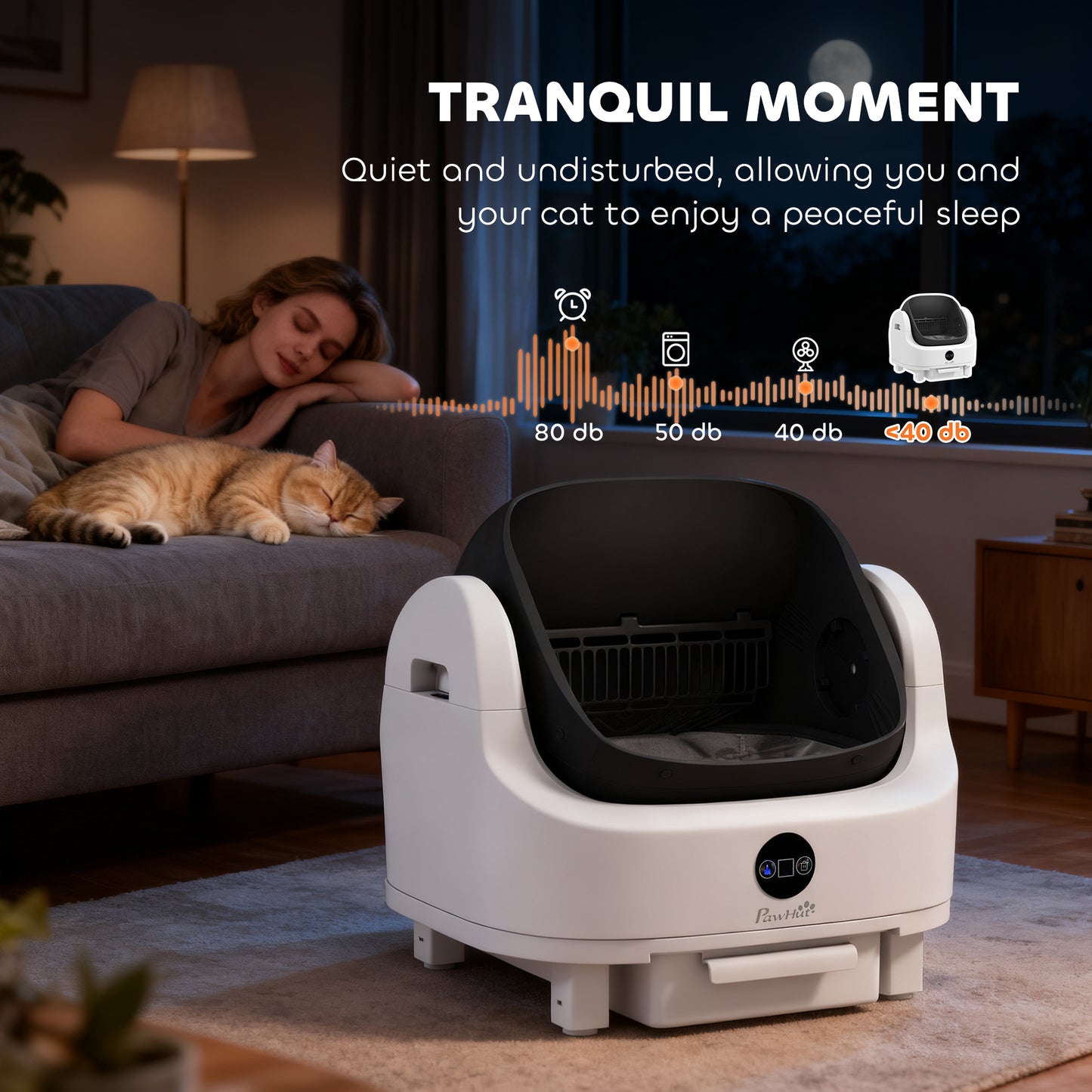 Self Cleaning Cat Litter Tray Top Opening Design, Automatic Litter Box More Space for Multiple & Senior, Large Cats, Integrated Security Protection, Odor-Free,  Instant Cleaning & Easy Scooping