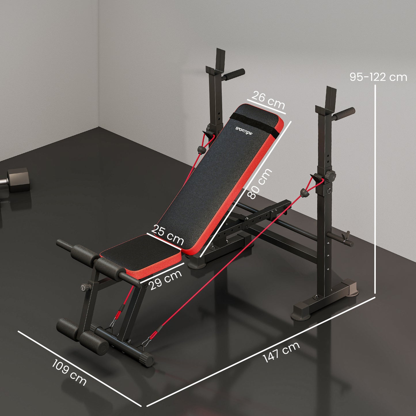 Adjustable Weight Bench with Rack and Dip Stand 420KG Capacity