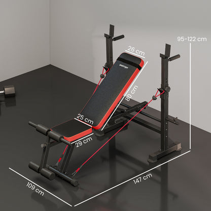 Adjustable Weight Bench with Rack and Dip Stand 420KG Capacity